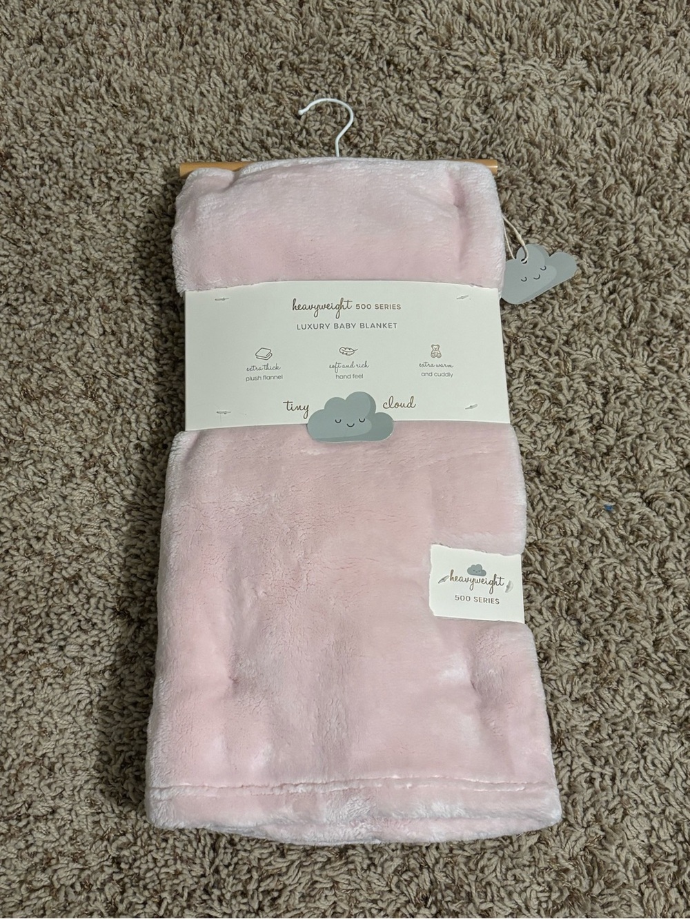 Heavyweight 500 Series Luxury Baby Blanket - Pink